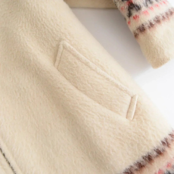 Vintage Gemini 70's Cream  60% Wool Zip Up Winter Coat Icewool Inuit Parka 14M - Picture 8 of 16